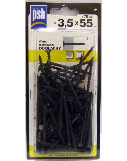 Zdjęcie: Wkręt fosfatowany do blachy 3,5x55 mm - 75 szt. SILA