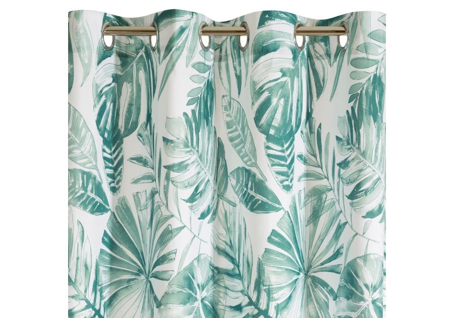 Zdjęcie: Zasłona Arlena 140x250 cm biało-zielona na przelotkach EUROFIRANY
