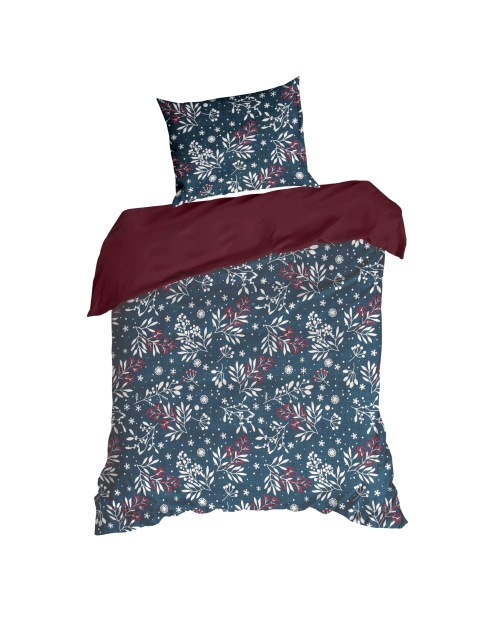 Zdjęcie: Komplet pościeli bawełnianej z nadrukiem świątecznym Kristy 140x200 cm, 70x80 cm - 1 szt. EUROFIRANY