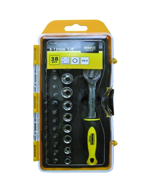 Zdjęcie: Komplet grzechotka nasadki i groty 38 części HOME TOOLS