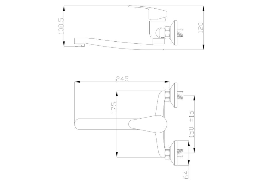 Zdjęcie: Bateria zlewozmywakowa Ava New chrom, 20 cm INVENA