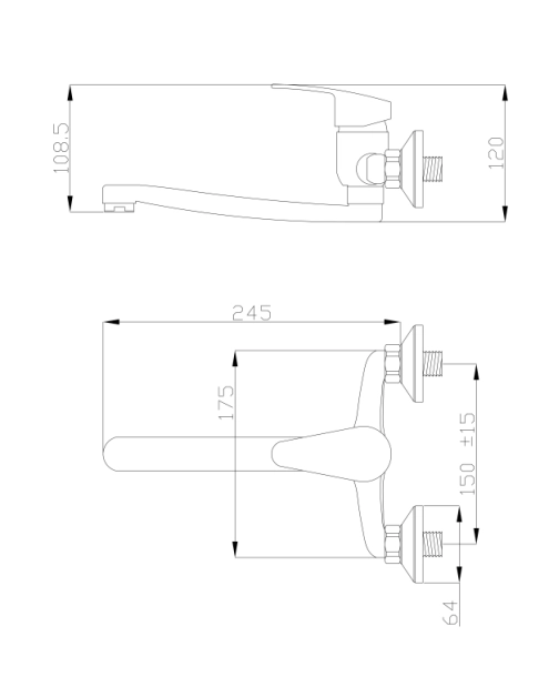 Zdjęcie: Bateria zlewozmywakowa Ava New chrom, 20 cm INVENA
