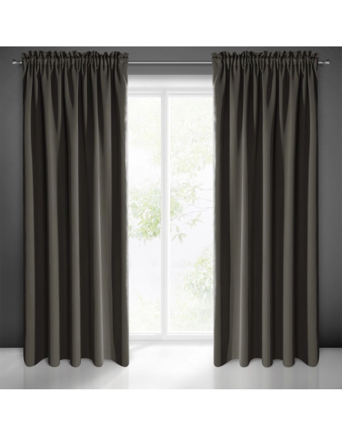 Zdjęcie: Zasłona gotowa Logan na taśmie 135x270 cm grafitowy EUROFIRANY