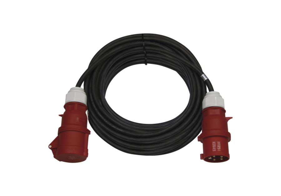 Zdjęcie: Przedłużacz 3-fazowy ogrodowy 25 m, 1 gniazdo, czarny, guma, 400 V, 2,5 mm2 EMOS