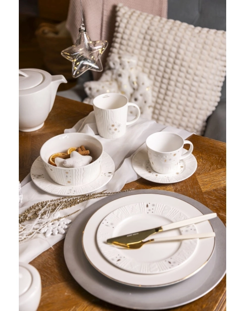 Zdjęcie: Talerz deserowy porcelanowy świąteczny Zimowy Blask 20 cm ALTOMDESIGN