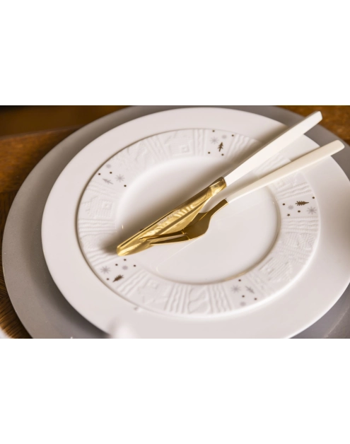 Zdjęcie: Talerz deserowy porcelanowy świąteczny Zimowy Blask 20 cm ALTOMDESIGN