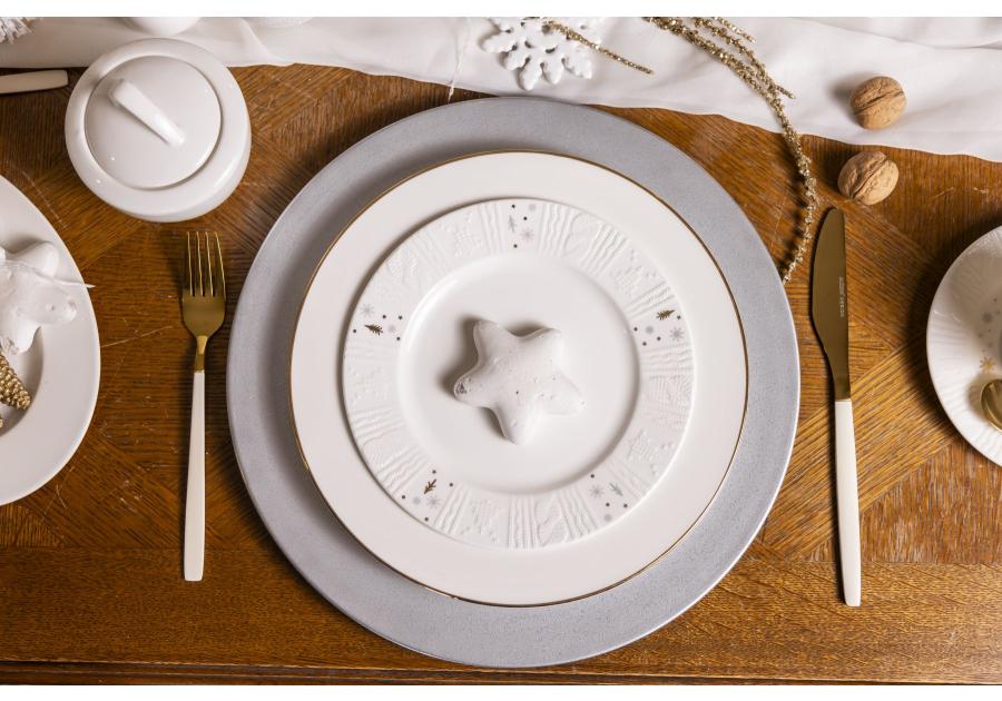 Zdjęcie: Talerz deserowy porcelanowy świąteczny Zimowy Blask 20 cm ALTOMDESIGN