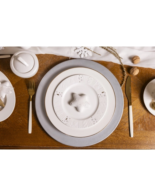 Zdjęcie: Talerz deserowy porcelanowy świąteczny Zimowy Blask 20 cm ALTOMDESIGN