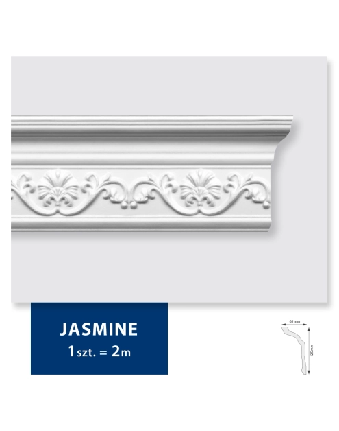 Zdjęcie: Listwa sufitowa 2x Jasmine biała 12,5x6,5x200 cm DMS