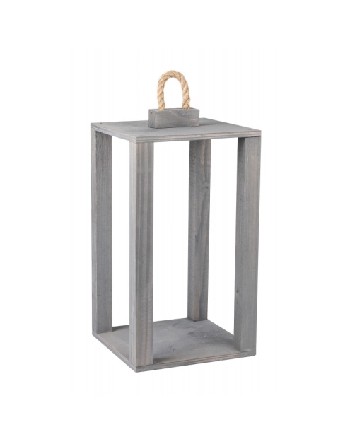 Zdjęcie: Latarenka drewniana szara 20x20x35,5/38,5/44 cm TIN TOURS