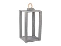 Zdjęcie: Latarenka drewniana szara 20x20x35,5/38,5/44 cm TIN TOURS