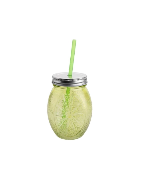 Zdjęcie: Szklanka Lemon ze słomką 460 ml zielona FLORINA