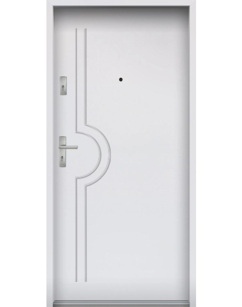 Zdjęcie: Drzwi wejściowe do mieszkań Bastion N-03 Biały 80 cm prawe OSP KR CENTER