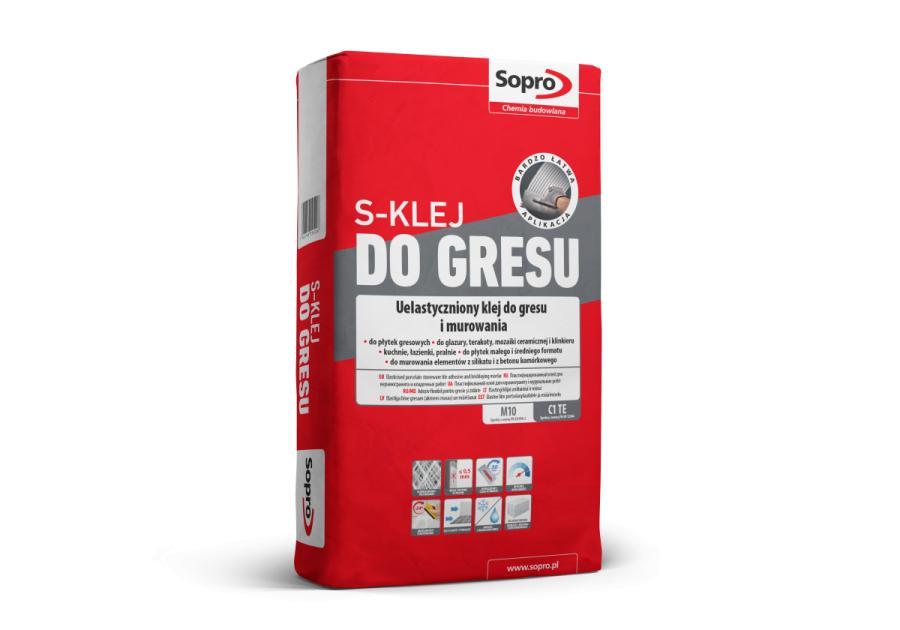 Zdjęcie: Klej uelastyczniony do gresu i murowania C1TE S-Klej 295 22,5 kg SOPRO