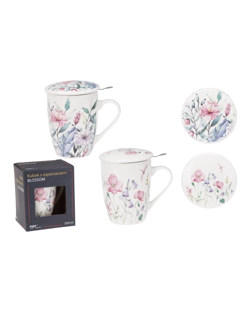 Zdjęcie: Kubek z zaparzaczem Blossom 350 ml z porcelany New Bone RAVI