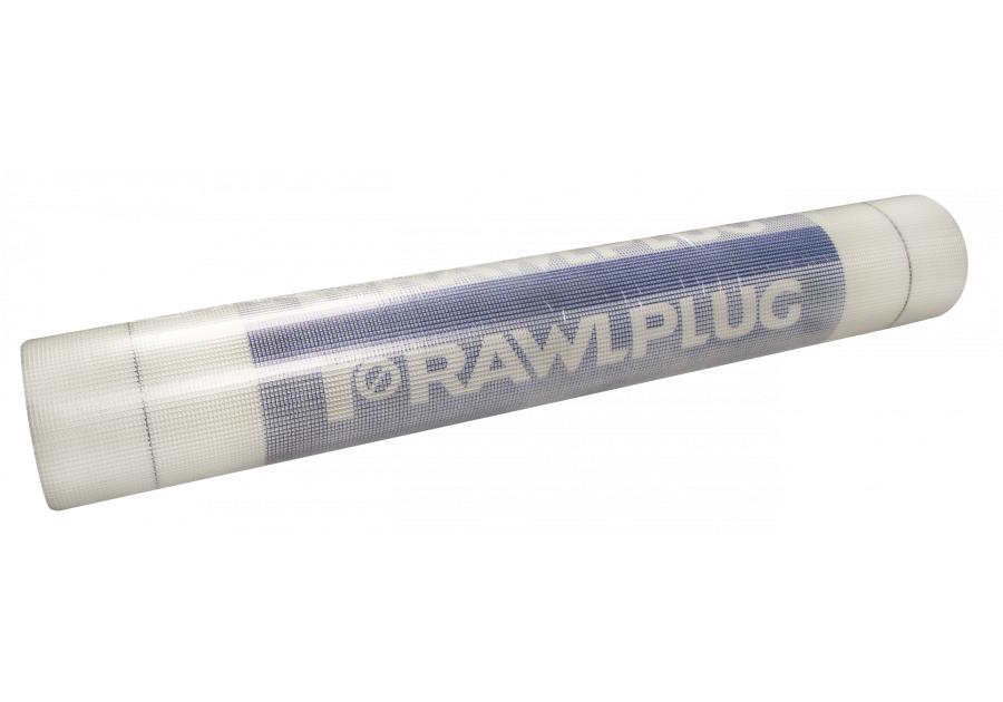Zdjęcie: Siatka podtynkowa z włókna szklanego 165 g/m2 biała z niebieskim logo 1,1 x 50 m RAWLPLUG