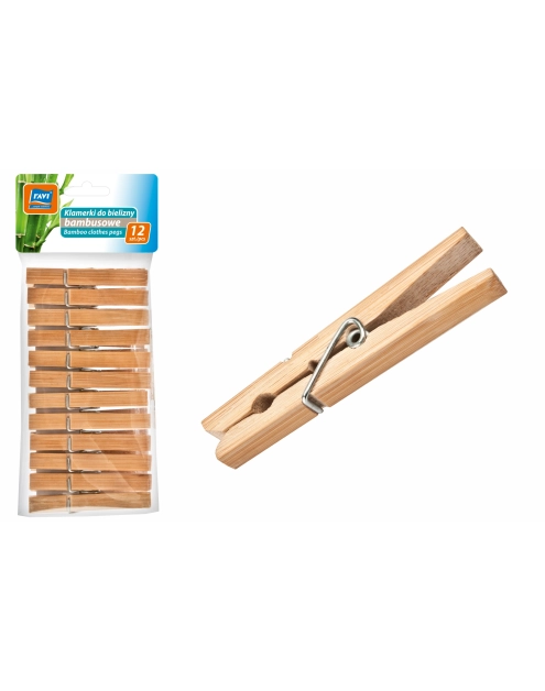 Zdjęcie: Klamerki do bielizny bambusowe 12 szt. RAVI