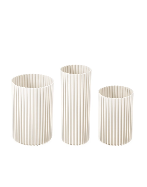 Zdjęcie: Zestaw wazonów Nemo, 3 sztuki recycled, kremowy LAMELA