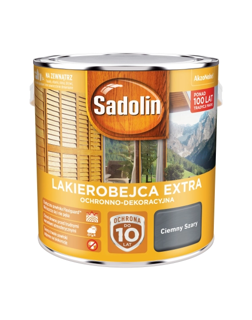 Zdjęcie: Lakierobejca Extra 2,5 L ciemny szary SADOLIN