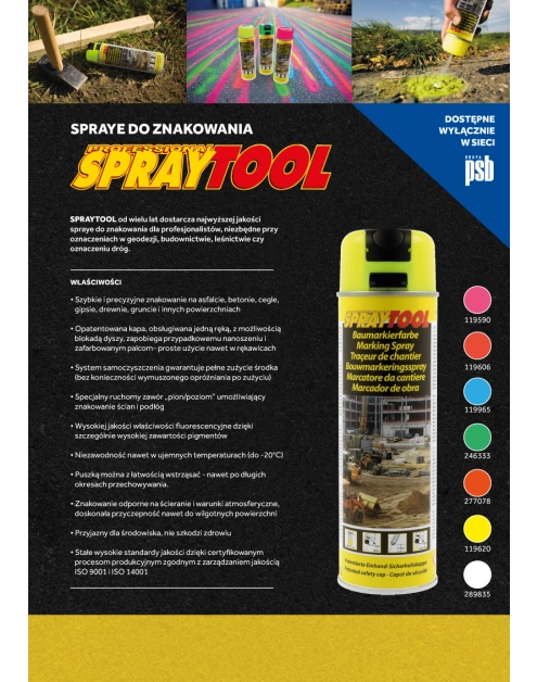 Zdjęcie: Spray do znakowania żółty neon 0,5 L SPRAYTOOL