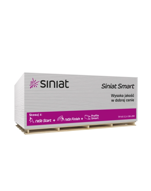 Zdjęcie: Płyta g-k Smart 12,5x1200x2400 mm TE 66 E SINIAT