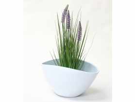 Osłonka doniczkowa owalna 20 cm biała CERMAX