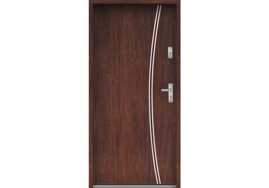 Zdjęcie: Drzwi wejściowe do mieszkań Bastion R-61 Kasztan 90 cm lewe OSPŁ KR CENTER