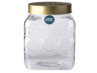 Zdjęcie: Pojemnik kwadratowy Daisy z pokrywką w kolorze złota 12,5x12,5x16 cm ALTOM DESIGN