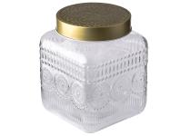 Zdjęcie: Pojemnik kwadratowy Daisy z pokrywką w kolorze złota 12,5x12,5x16 cm ALTOM DESIGN