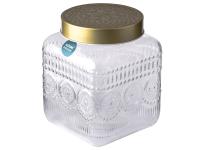 Zdjęcie: Pojemnik kwadratowy Daisy z pokrywką w kolorze złota 12,5x12,5x16 cm ALTOM DESIGN