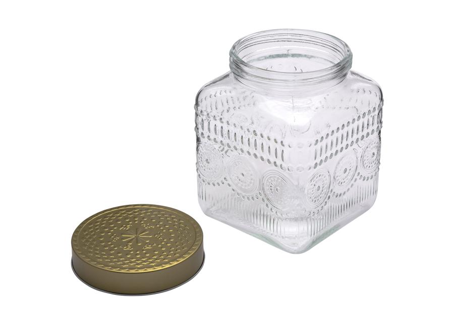 Zdjęcie: Pojemnik kwadratowy Daisy z pokrywką w kolorze złota 12,5x12,5x16 cm ALTOM DESIGN