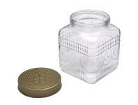 Zdjęcie: Pojemnik kwadratowy Daisy z pokrywką w kolorze złota 12,5x12,5x16 cm ALTOM DESIGN