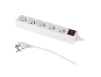 Zdjęcie: Przedłużacz stały z pięciokrotnym gniazdem wtyczkowym PS-570WS/3,0 Eco biały PLASTROL