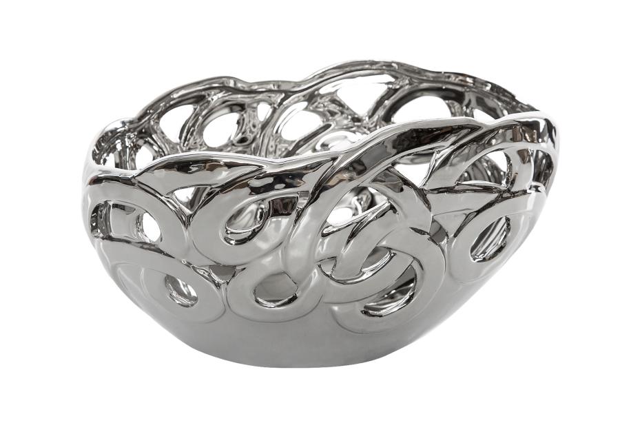 Zdjęcie: Wazon ceramiczny Porto 31x24x18 cm srebrny EUROFIRANY