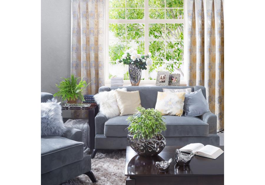 Zdjęcie: Wazon ceramiczny Porto 31x24x18 cm srebrny EUROFIRANY