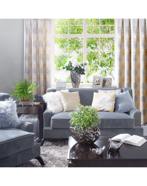 Zdjęcie: Wazon ceramiczny Porto 31x24x18 cm srebrny EUROFIRANY