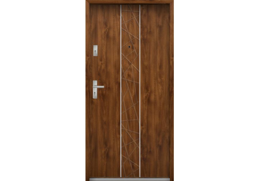 Zdjęcie: Drzwi wejściowe do mieszkań Bastion A-40 Dąb złoty 80 cm prawe ODR KR CENTER