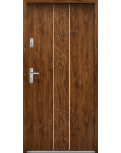 Zdjęcie: Drzwi wejściowe do mieszkań Bastion A-40 Dąb złoty 80 cm prawe ODR KR CENTER