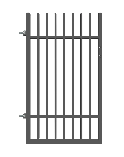Zdjęcie: Furtka Anika 0,90 m, 1,50 m, stal ocynk+RAL7016 struktura lewa POLBRAM