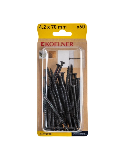 Zdjęcie: Wkręt do płyt g-k 4,2x70 mm do drewna 60 szt. KOELNER