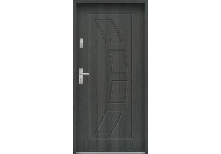 Zdjęcie: Drzwi wejściowe do mieszkań Bastion T-17 Grafit 80 cm prawe ODO KR CENTER