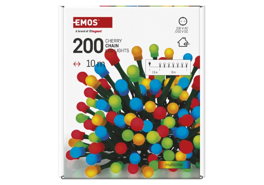 Zdjęcie: Lampki choinkowe 200 LED kulki 10 m IP20 multikolor EMOS