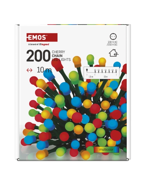 Zdjęcie: Lampki choinkowe 200 LED kulki 10 m IP20 multikolor EMOS