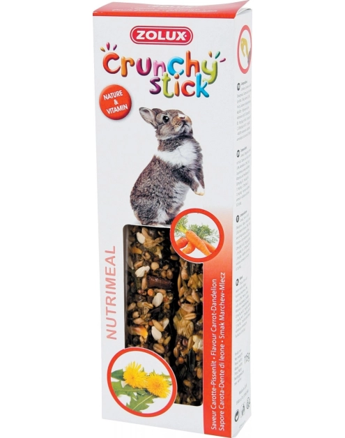 Zdjęcie: Kolba Crunchy Stick dla królika marchew, mlecz 115 g ZOLUX