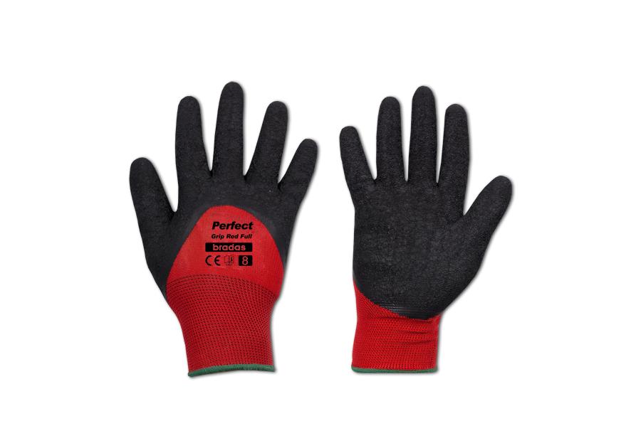 Zdjęcie: Rękawice ochronne Perfect Grip Red Full lateks, rozmiar 11 BRADAS