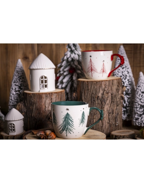 Zdjęcie: Kubek choinka zielona 460 ml z dekoracją na uchu ALTOM DESIGN