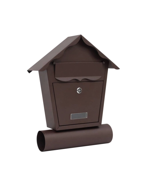 Zdjęcie: Skrzynka na listy Domek C5 z tubą brąz mat METRO