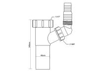 Zdjęcie: Przedłużka do syfonu zlewozmywakowego 1.1/2 x40 mm z podłączeniem do pralki lub zmywarki MCALPINE