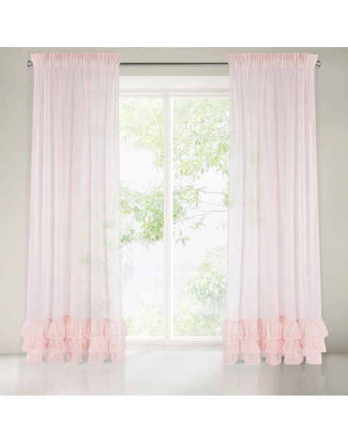 Zdjęcie: Firana Raja różowa 140x270 cm EUROFIRANY