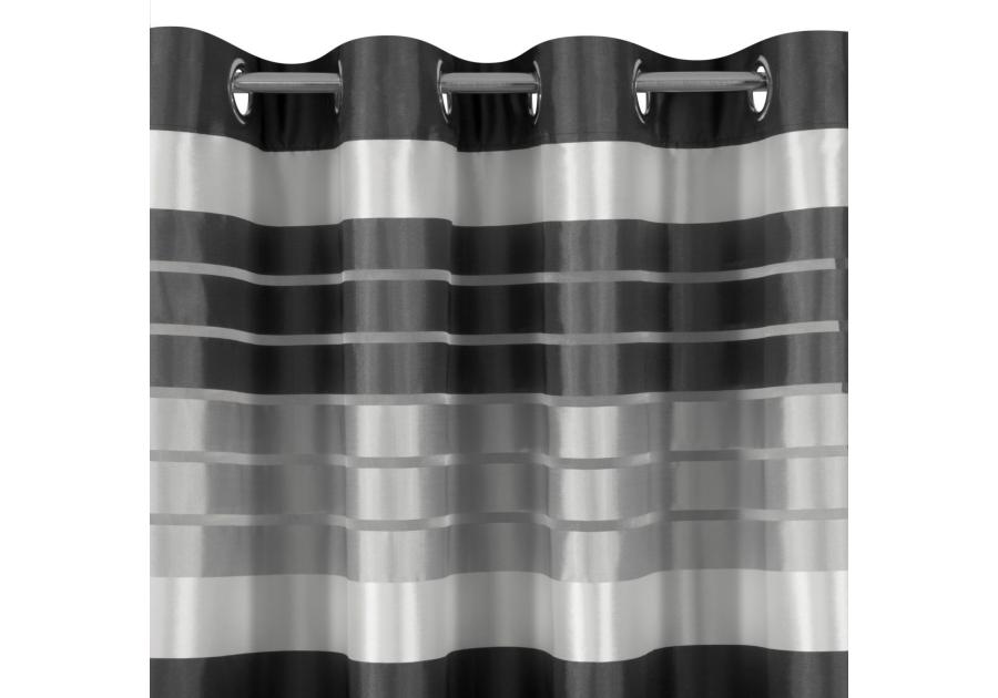 Zdjęcie: Zasłona Eric 140x250 cm czarno-stalowa na przelotkach EUROFIRANY